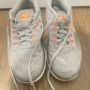 Nike Light Gray and Orange Athletic Sneakers